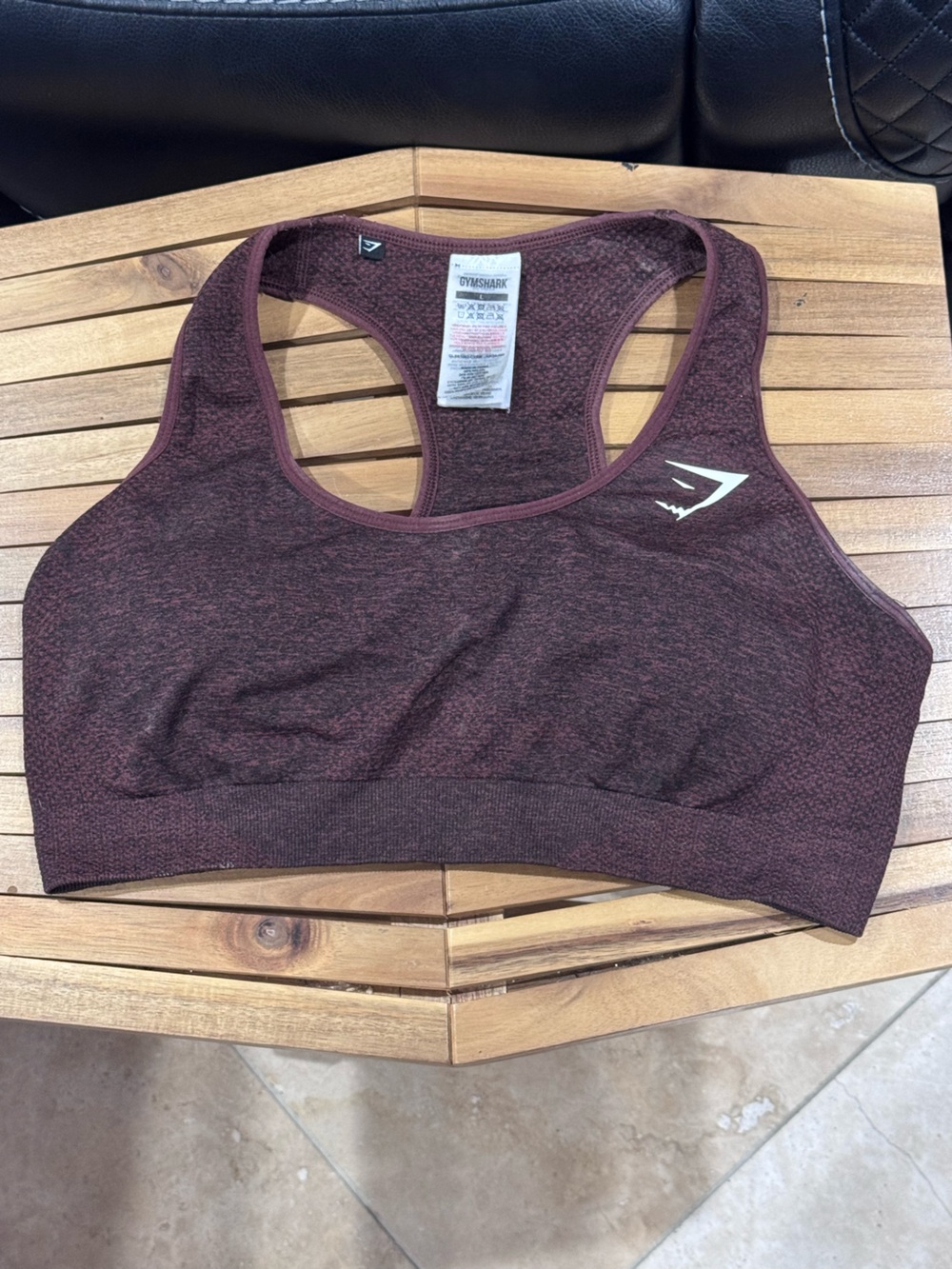 Gymshark Burgundy Seamless Racerback Sports Bra